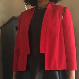 Black leather peplum top